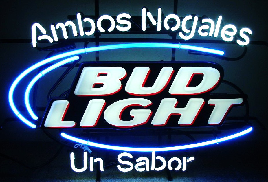 Bud Light Ambos Nogales Un Sabor Neon Sign